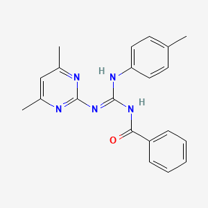 N-[(E)-[(4,6-Dimethylpyrimidin-2-YL)amino][(4-methylphenyl)amino]methylidene]benzamide