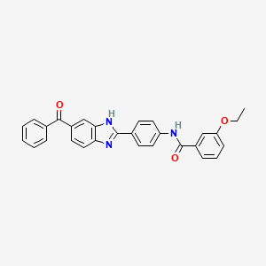 molecular formula C29H23N3O3 B11653211 3-ethoxy-N-{4-[5-(phenylcarbonyl)-1H-benzimidazol-2-yl]phenyl}benzamide 