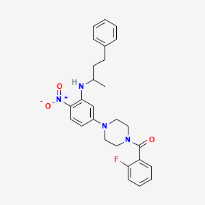 (2-Fluorophenyl)(4-{4-nitro-3-[(4-phenylbutan-2-yl)amino]phenyl}piperazin-1-yl)methanone