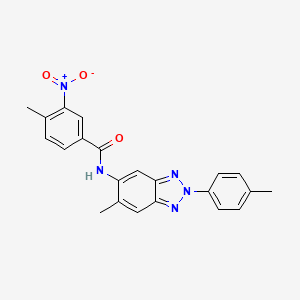 4-methyl-N-[6-methyl-2-(4-methylphenyl)-2H-benzotriazol-5-yl]-3-nitrobenzamide