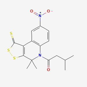 1-(4,4-dimethyl-8-nitro-1-thioxo-1,4-dihydro-5H-[1,2]dithiolo[3,4-c]quinolin-5-yl)-3-methylbutan-1-one