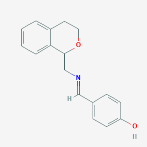 molecular formula C17H17NO2 B11653279 4-{(E)-[(3,4-dihydro-1H-isochromen-1-ylmethyl)imino]methyl}phenol 