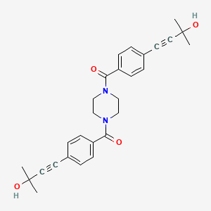 Piperazine-1,4-diylbis{[4-(3-hydroxy-3-methylbut-1-yn-1-yl)phenyl]methanone}