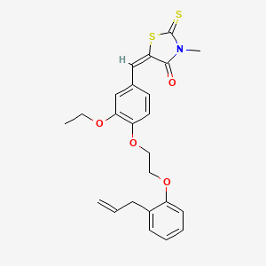 (5E)-5-(3-ethoxy-4-{2-[2-(prop-2-en-1-yl)phenoxy]ethoxy}benzylidene)-3-methyl-2-thioxo-1,3-thiazolidin-4-one