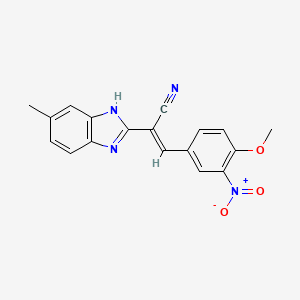 (2E)-3-(4-methoxy-3-nitrophenyl)-2-(6-methyl-1H-benzimidazol-2-yl)prop-2-enenitrile