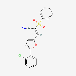 molecular formula C19H12ClNO3S B11653357 (2E)-2-(benzenesulfonyl)-3-[5-(2-chlorophenyl)furan-2-yl]prop-2-enenitrile 