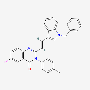 2-[(E)-2-(1-benzyl-1H-indol-3-yl)ethenyl]-6-iodo-3-(4-methylphenyl)quinazolin-4(3H)-one