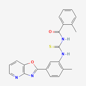 molecular formula C22H18N4O2S B11653386 2-methyl-N-{[2-methyl-5-([1,3]oxazolo[4,5-b]pyridin-2-yl)phenyl]carbamothioyl}benzamide 