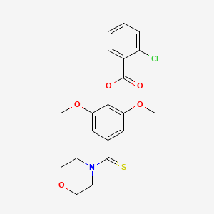 molecular formula C20H20ClNO5S B11653405 [2,6-dimethoxy-4-(morpholine-4-carbothioyl)phenyl] 2-chlorobenzoate 