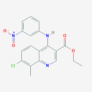 Ethyl 7-chloro-8-methyl-4-[(3-nitrophenyl)amino]quinoline-3-carboxylate