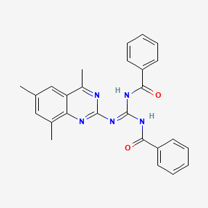 N-{(Z)-[(phenylcarbonyl)amino][(4,6,8-trimethylquinazolin-2-yl)amino]methylidene}benzamide