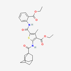 molecular formula C29H34N2O6S B11653464 Ethyl 2-(adamantane-1-amido)-5-{[2-(ethoxycarbonyl)phenyl]carbamoyl}-4-methylthiophene-3-carboxylate CAS No. 297157-93-8