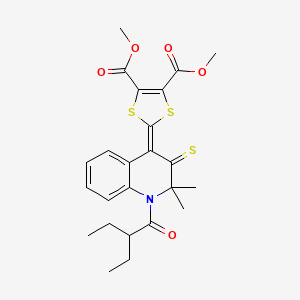 dimethyl 2-[1-(2-ethylbutanoyl)-2,2-dimethyl-3-thioxo-2,3-dihydroquinolin-4(1H)-ylidene]-1,3-dithiole-4,5-dicarboxylate