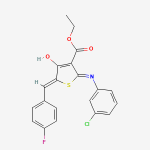 ethyl (5Z)-2-[(3-chlorophenyl)amino]-5-(4-fluorobenzylidene)-4-oxo-4,5-dihydrothiophene-3-carboxylate