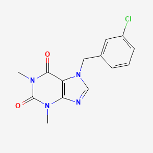 molecular formula C14H13ClN4O2 B11653564 7-(3-chlorobenzyl)-1,3-dimethyl-3,7-dihydro-1H-purine-2,6-dione 