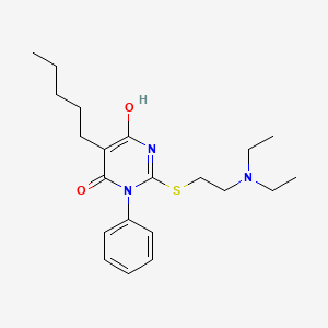 2-{[2-(diethylamino)ethyl]sulfanyl}-6-hydroxy-5-pentyl-3-phenylpyrimidin-4(3H)-one