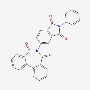 molecular formula C28H16N2O4 B11653617 6-(1,3-dioxo-2-phenyl-2,3-dihydro-1H-isoindol-5-yl)-5H-dibenzo[c,e]azepine-5,7(6H)-dione 