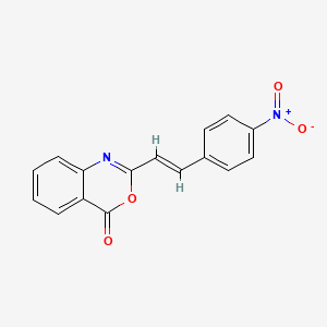 molecular formula C16H10N2O4 B11653620 2-[(E)-2-(4-nitrophenyl)ethenyl]-4H-3,1-benzoxazin-4-one 