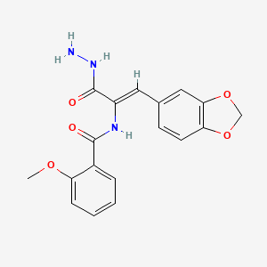 N-[(1Z)-1-(1,3-benzodioxol-5-yl)-3-hydrazinyl-3-oxoprop-1-en-2-yl]-2-methoxybenzamide