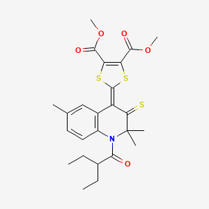 dimethyl 2-[1-(2-ethylbutanoyl)-2,2,6-trimethyl-3-thioxo-2,3-dihydroquinolin-4(1H)-ylidene]-1,3-dithiole-4,5-dicarboxylate