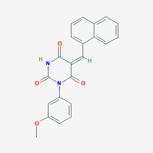 molecular formula C22H16N2O4 B11653661 (5E)-1-(3-methoxyphenyl)-5-(naphthalen-1-ylmethylidene)pyrimidine-2,4,6(1H,3H,5H)-trione 