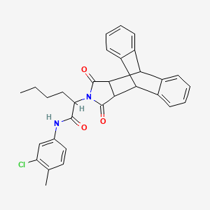 N-(3-chloro-4-methylphenyl)-2-(16,18-dioxo-17-azapentacyclo[6.6.5.0~2,7~.0~9,14~.0~15,19~]nonadeca-2,4,6,9,11,13-hexaen-17-yl)hexanamide (non-preferred name)