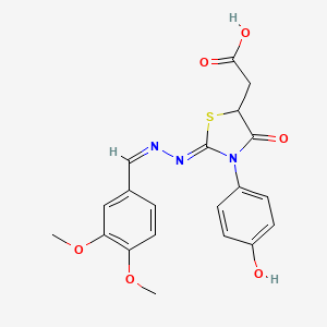 [2-[(3,4-Dimethoxy-benzylidene)-hydrazono]-3-(4-hydroxy-phenyl)-4-oxo-thiazolidin-5-yl]-acetic acid