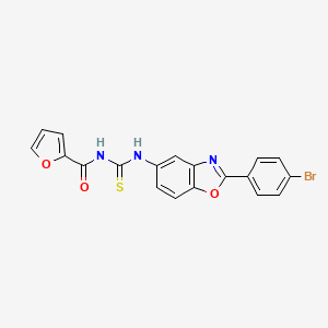 molecular formula C19H12BrN3O3S B11653772 N-{[2-(4-bromophenyl)-1,3-benzoxazol-5-yl]carbamothioyl}furan-2-carboxamide 