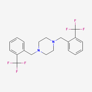 molecular formula C20H20F6N2 B11653783 1,4-Bis[2-(trifluoromethyl)benzyl]piperazine 