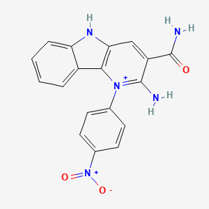 molecular formula C18H14N5O3+ B11653806 2-amino-3-carbamoyl-1-(4-nitrophenyl)-5H-pyrido[3,2-b]indol-1-ium 