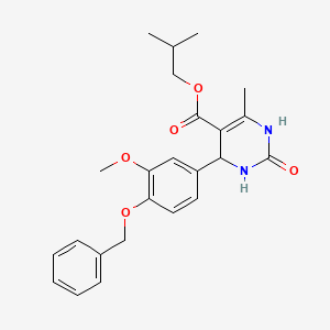 molecular formula C24H28N2O5 B11653812 2-Methylpropyl 4-[4-(benzyloxy)-3-methoxyphenyl]-6-methyl-2-oxo-1,2,3,4-tetrahydropyrimidine-5-carboxylate 