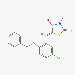 molecular formula C18H14ClNO2S2 B11653822 (5Z)-5-[2-(benzyloxy)-5-chlorobenzylidene]-3-methyl-2-thioxo-1,3-thiazolidin-4-one 