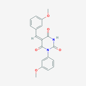 (5E)-1-(3-methoxyphenyl)-5-[(3-methoxyphenyl)methylidene]-1,3-diazinane-2,4,6-trione