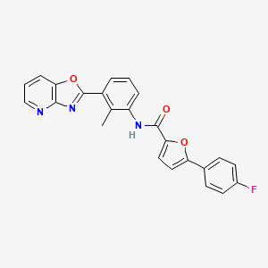 molecular formula C24H16FN3O3 B11653891 5-(4-fluorophenyl)-N-[2-methyl-3-([1,3]oxazolo[4,5-b]pyridin-2-yl)phenyl]furan-2-carboxamide 