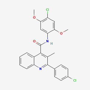 molecular formula C25H20Cl2N2O3 B11653899 N-(4-chloro-2,5-dimethoxyphenyl)-2-(4-chlorophenyl)-3-methylquinoline-4-carboxamide 