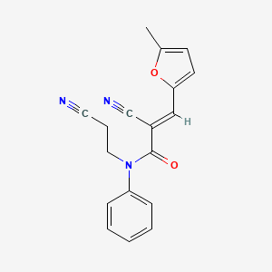 (2E)-2-cyano-N-(2-cyanoethyl)-3-(5-methylfuran-2-yl)-N-phenylprop-2-enamide