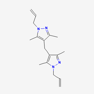 molecular formula C17H24N4 B11653907 4-[(3,5-dimethyl-1-prop-2-enylpyrazol-4-yl)methyl]-3,5-dimethyl-1-prop-2-enylpyrazole 