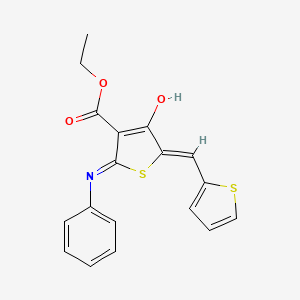 ethyl (5Z)-4-oxo-2-(phenylamino)-5-(thiophen-2-ylmethylidene)-4,5-dihydrothiophene-3-carboxylate