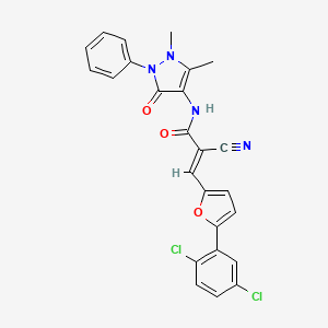 (E)-2-cyano-3-(5-(2,5-dichlorophenyl)furan-2-yl)-N-(1,5-dimethyl-3-oxo-2-phenyl-2,3-dihydro-1H-pyrazol-4-yl)acrylamide