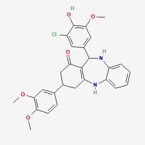 11-(3-chloro-4-hydroxy-5-methoxyphenyl)-3-(3,4-dimethoxyphenyl)-2,3,4,5,10,11-hexahydro-1H-dibenzo[b,e][1,4]diazepin-1-one