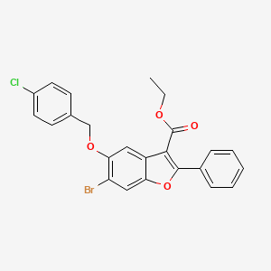 Ethyl 6-bromo-5-[(4-chlorophenyl)methoxy]-2-phenyl-1-benzofuran-3-carboxylate