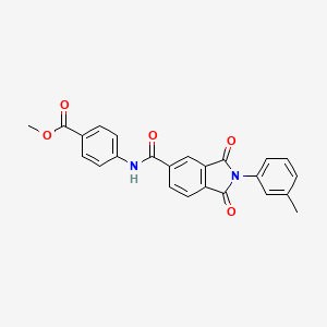 molecular formula C24H18N2O5 B11654074 methyl 4-({[2-(3-methylphenyl)-1,3-dioxo-2,3-dihydro-1H-isoindol-5-yl]carbonyl}amino)benzoate 