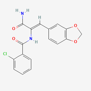 N-[(1Z)-3-amino-1-(1,3-benzodioxol-5-yl)-3-oxoprop-1-en-2-yl]-2-chlorobenzamide