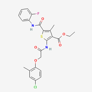 Ethyl 2-{[(4-chloro-2-methylphenoxy)acetyl]amino}-5-[(2-fluorophenyl)carbamoyl]-4-methylthiophene-3-carboxylate