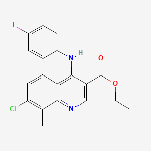 molecular formula C19H16ClIN2O2 B11654101 Ethyl 7-chloro-4-[(4-iodophenyl)amino]-8-methylquinoline-3-carboxylate 