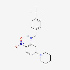 molecular formula C22H29N3O2 B11654114 N-(4-tert-butylbenzyl)-2-nitro-5-(piperidin-1-yl)aniline 