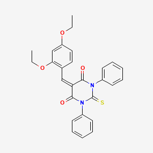 molecular formula C27H24N2O4S B11654123 5-[(2,4-Diethoxyphenyl)methylidene]-1,3-diphenyl-2-sulfanylidene-1,3-diazinane-4,6-dione 