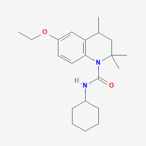 molecular formula C21H32N2O2 B11654139 N-cyclohexyl-6-ethoxy-2,2,4-trimethyl-3,4-dihydroquinoline-1(2H)-carboxamide 