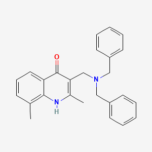 molecular formula C26H26N2O B11654153 3-[(Dibenzylamino)methyl]-2,8-dimethylquinolin-4-ol 