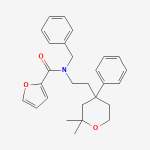 N-benzyl-N-[2-(2,2-dimethyl-4-phenyloxan-4-yl)ethyl]furan-2-carboxamide